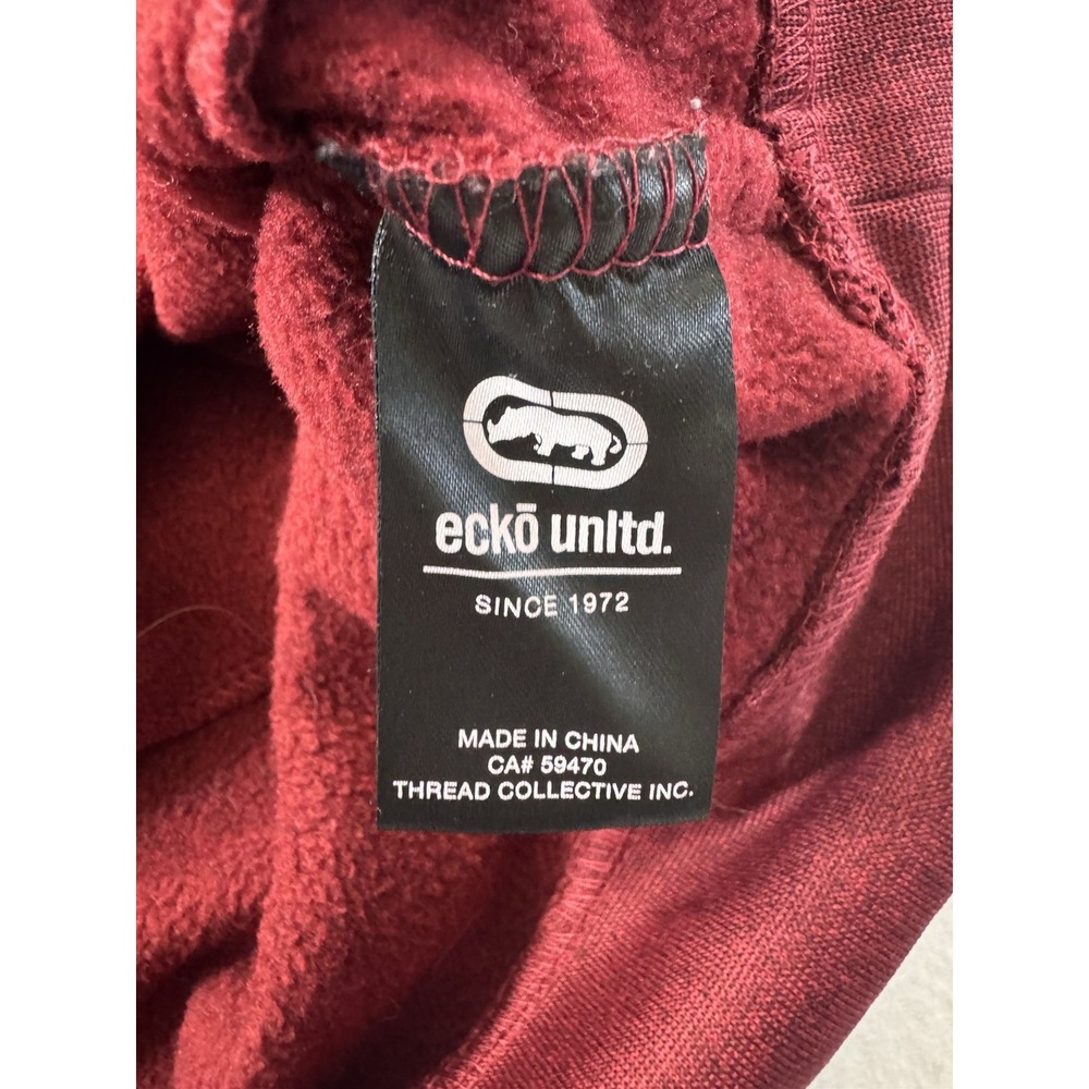 Ecko Unltd Mens Hoodie Red Small Rhino Casual Y2K Embroidered Logo EUC - Picture 5 of 8